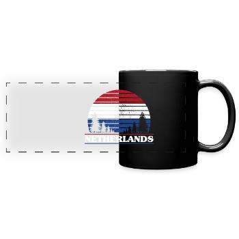 Niederlande - Panorama-Tasse farbig - Schwarz - Vorne