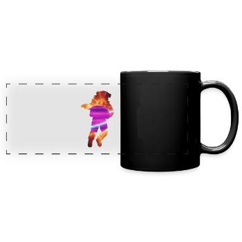 Leap through Neon Nebula - Full Colour Panoramic Mug - black - Front