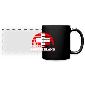 Suisse - Mug panoramique uni - noir - Devant