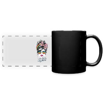 Stylische Retro 1988 Regenbogen-Sonnenbrille - Panorama-Tasse farbig - Schwarz - Vorne