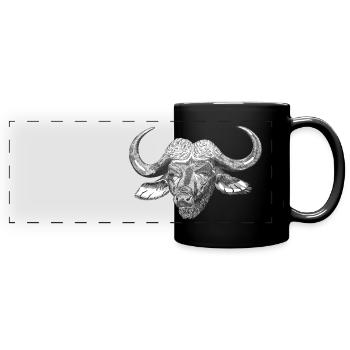 Water buffalo ox - Full Colour Panoramic Mug - black - Front