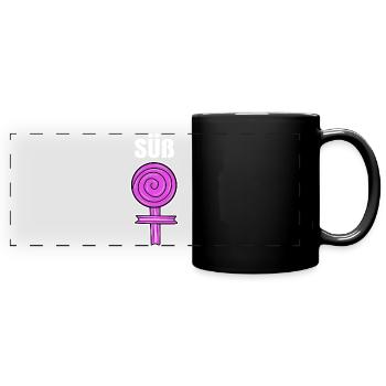 Süßigkeiten Spruch Naschkatzen Süß Nachspeise - Panorama-Tasse farbig - Schwarz - Vorne