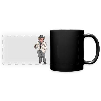 Stier Bräutigam Ehering Hochzeit - Panorama-Tasse farbig - Schwarz - Vorne