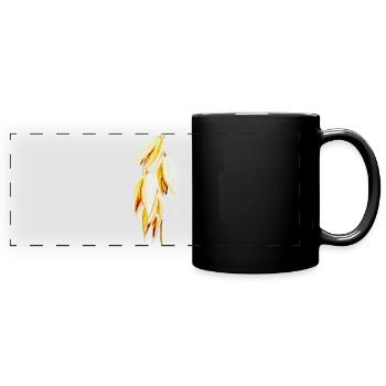 Goldgelb Blattprint Hafer - Panorama-Tasse farbig - Schwarz - Vorne