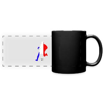 joueur de foot france - Mug panoramique uni - noir - Devant