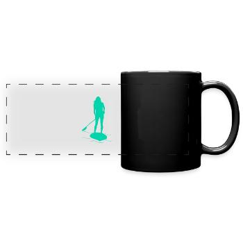 Stand Up Paddle - Panorama-Tasse farbig - Schwarz - Vorne