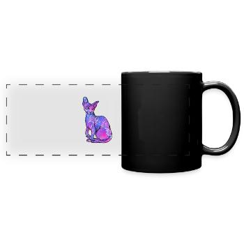 Sphynx Katze haarlos Galaxy Kitty - Panorama-Tasse farbig - Schwarz - Vorne