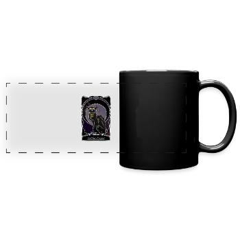 Chat d'argent folklore Bretagne Gascogne Provence - Mug panoramique uni - noir - Devant