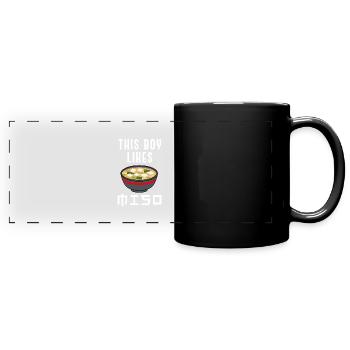 Miso Soup Ironic Saying Boy Likes Miso Ramen - Full Colour Panoramic Mug - black - Front