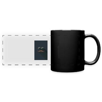 Lunettes de soleil avec barbe à moustache - Mug panoramique uni - noir - Devant