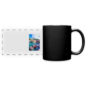 Vintage San Gimignano Siena Gemälde Cinque Terra - Panorama-Tasse farbig - Schwarz - Vorne