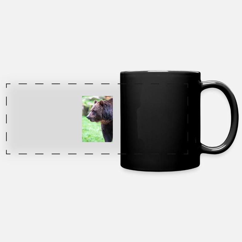 Ours brun européen (Braunbär) Ursus arctos - Mug panoramique uni - noir