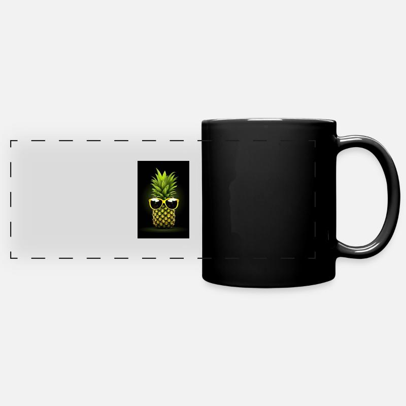 Pineapple - Full Colour Panoramic Mug - black