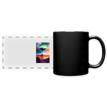 Magie et couleur - Mug panoramique uni - noir - Devant