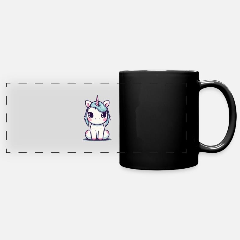 Ein Einhorn - Panorama-Tasse farbig - Schwarz
