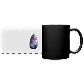 Dessin de bouteille Sunken City - Mug panoramique uni - noir - Devant