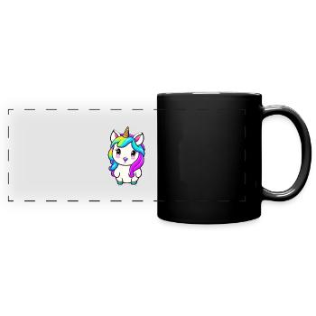 Cute unicorn - Full Colour Panoramic Mug - black - Front