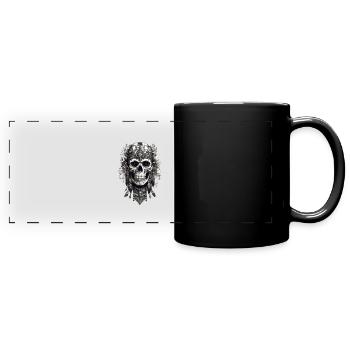 Floral skull hippie - Panorama-Tasse farbig - Schwarz - Vorne