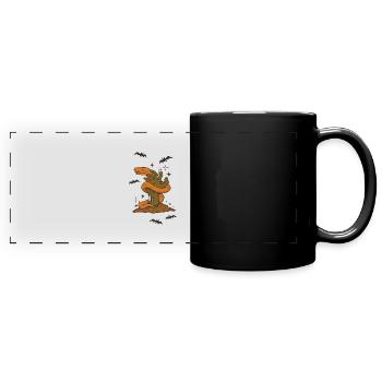 Halloween Illustration - Panorama-Tasse farbig - Schwarz - Vorne