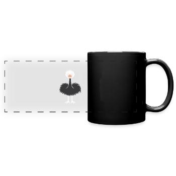 autruche - Mug panoramique uni - noir - Devant