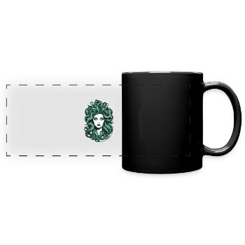 Medusa Griechische Mythologie Monster - Panorama-Tasse farbig - Schwarz - Vorne