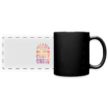 Mallorca Party Crew Spruch - Panorama-Tasse farbig - Schwarz - Vorne