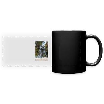 Statue des mythologischen Ringkampfes - Panorama-Tasse farbig - Schwarz - Vorne