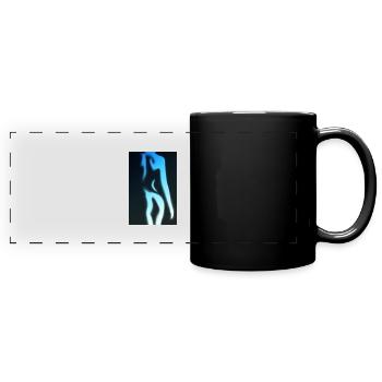 Woman's body naked in blue - Full Colour Panoramic Mug - black - Front