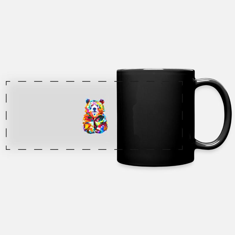 Polygon Bear - Full Colour Panoramic Mug - black