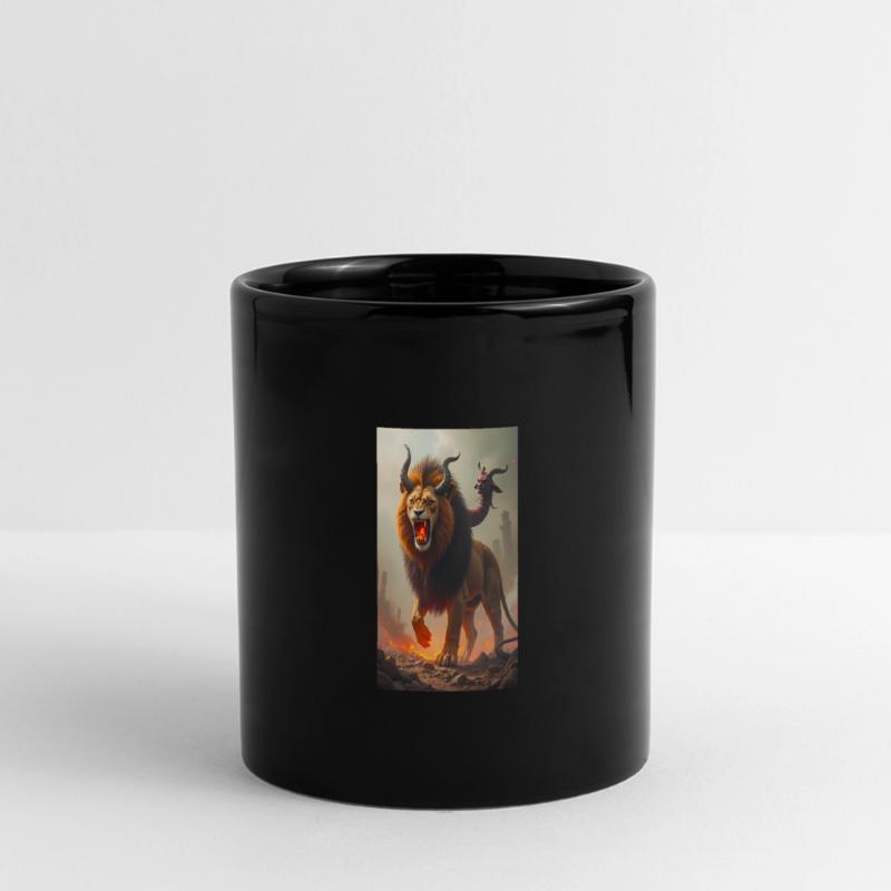 Chimera, mostro a tre teste, leone che sputa fuoco Tazza colorata con vista