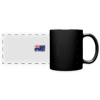 Drapeau de drapeau australien - Mug panoramique uni - noir - Devant