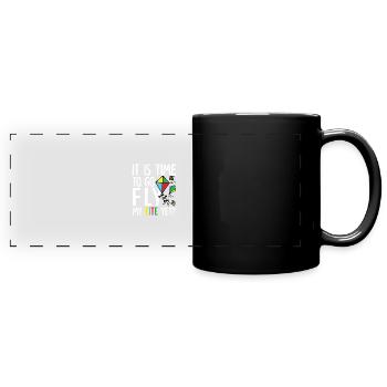 Il est temps de laisser voler mon cerf-volant - Mug panoramique uni - noir - Devant