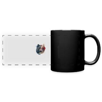 Wolf American Flag USA America - Panorama-Tasse farbig - Schwarz - Vorne