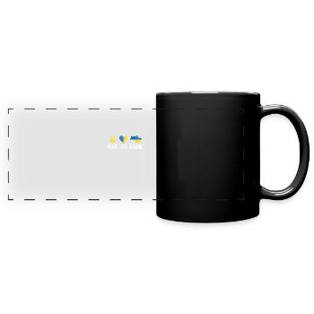 Peace Love Ukraine - Full Colour Panoramic Mug - black - Front