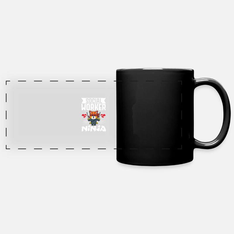 School Social Work Month Cat - Panorama-Tasse farbig - Schwarz