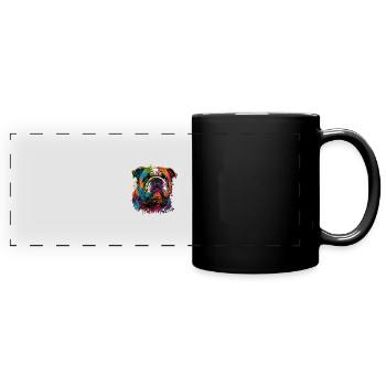 Bouledogue anglais Pop Art I Dog Lover I Splash Art - Mug panoramique uni - noir - Devant