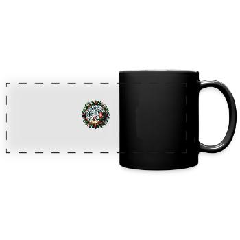 Frohe Weihnachten Design Lustiges Geschenk für Weihnachtsliebhaber - Panorama-Tasse farbig - Schwarz - Vorne