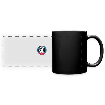 Père Noël fille Illustration Noël drôle - Mug panoramique uni - noir - Devant