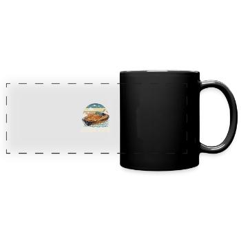 Pontoon Queen King Birthday Boatin Motorboat - Panorama-Tasse farbig - Schwarz - Vorne
