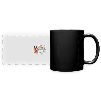 Happy 59th Birthday See You Soon Funny Jesus Meme - Panorama-Tasse farbig - Schwarz - Vorne