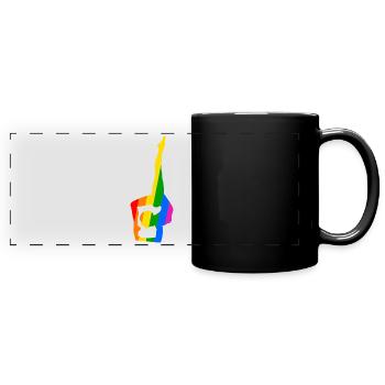 Colorful yoga in flexible pose - Full Colour Panoramic Mug - black - Front