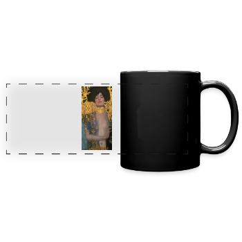 Gustav Klimt: Judith mit dem Haupt des Holofernes - Panorama-Tasse farbig - Schwarz - Vorne