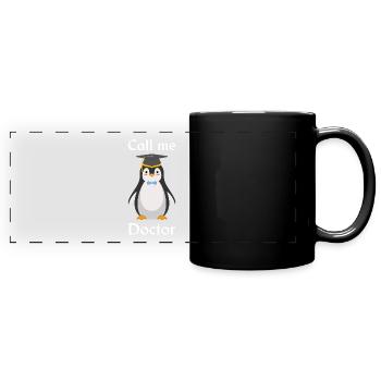 Pinguin doktor Doktorarbeit Abschluss - Panorama-Tasse farbig - Schwarz - Vorne