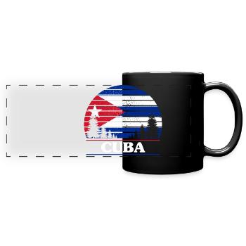 Kuba - Panorama-Tasse farbig - Schwarz - Vorne