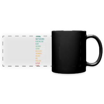 THINK POSITIVE - Panorama-Tasse farbig - Schwarz - Vorne