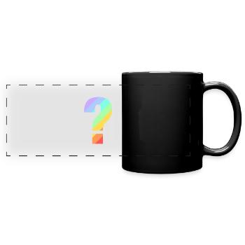 Rainbow question mark - Full Colour Panoramic Mug - black - Front