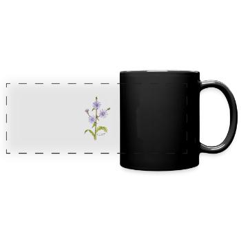 Wegwarte - Panorama-Tasse farbig - Schwarz - Vorne