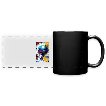 Alien | UFO | Raumschiff | UAP | außerirdische - Panorama-Tasse farbig - Schwarz - Vorne