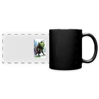 Alien | UFO | Raumschiff | UAP | außerirdische - Panorama-Tasse farbig - Schwarz - Vorne