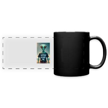 Alien - Les humains me font peur - Mug panoramique uni - noir - Devant